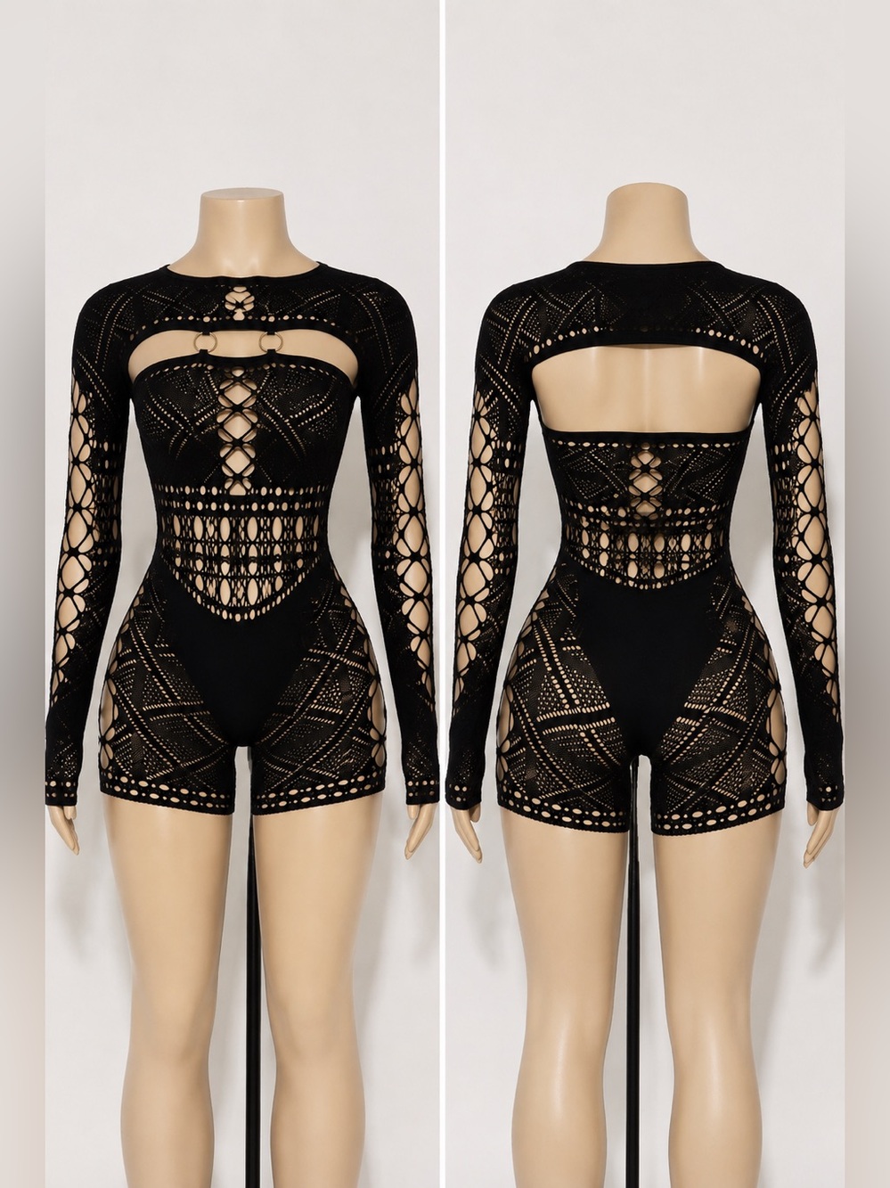 Fashion Nova Really Like Your Body Seamless Romper NEW Black - Picture 8 of 10